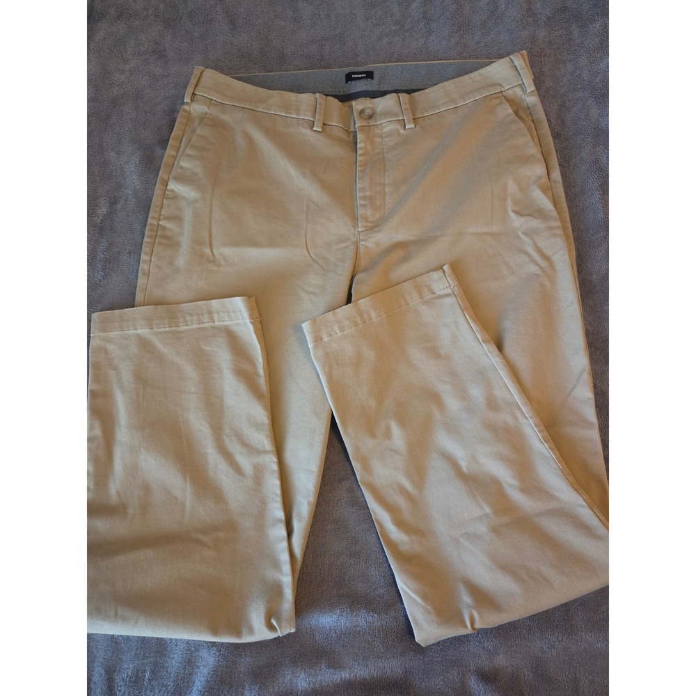 Express Men's Chino Pants Khaki Stretch Cotton 36x32